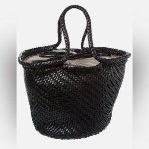 Dragon Diffusion Martha Woven Leather Tote in black